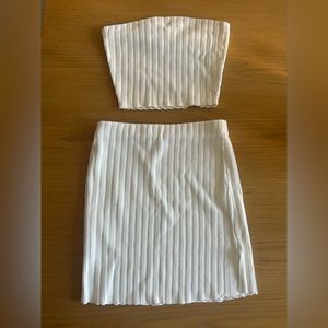meshki White Coord skirt and top